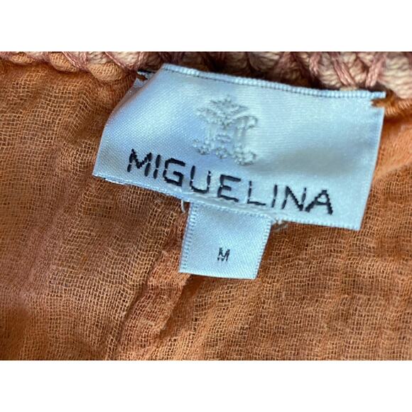 MIGUELINA Peri Cotton Gauze Maxi Coverup Dress In Amber M - Picture 7 of 11